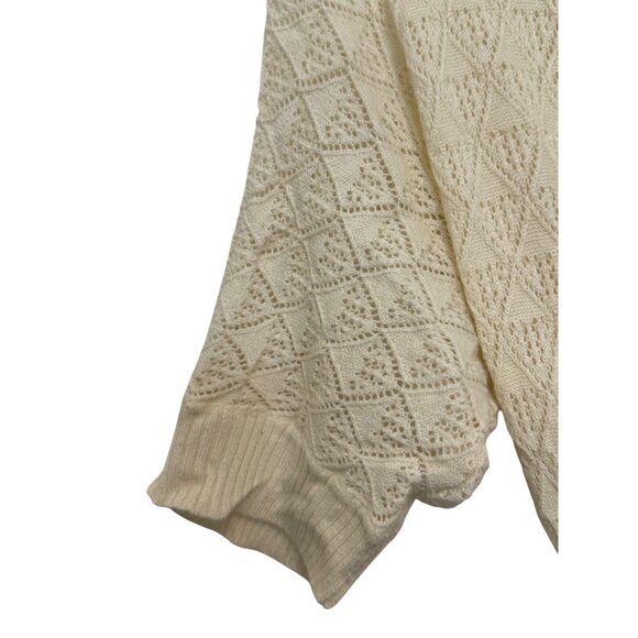 H&M Knit Sweater Dress Women XS Ivory Textured Short Sleeve Cowl Neck - Picture 5 of 5